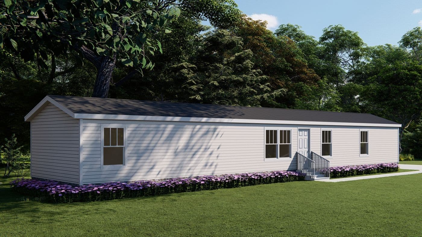 The 5406 "PINEHAVEN" 7616 Exterior. This Manufactured Mobile Home features 3 bedrooms and 2 baths.