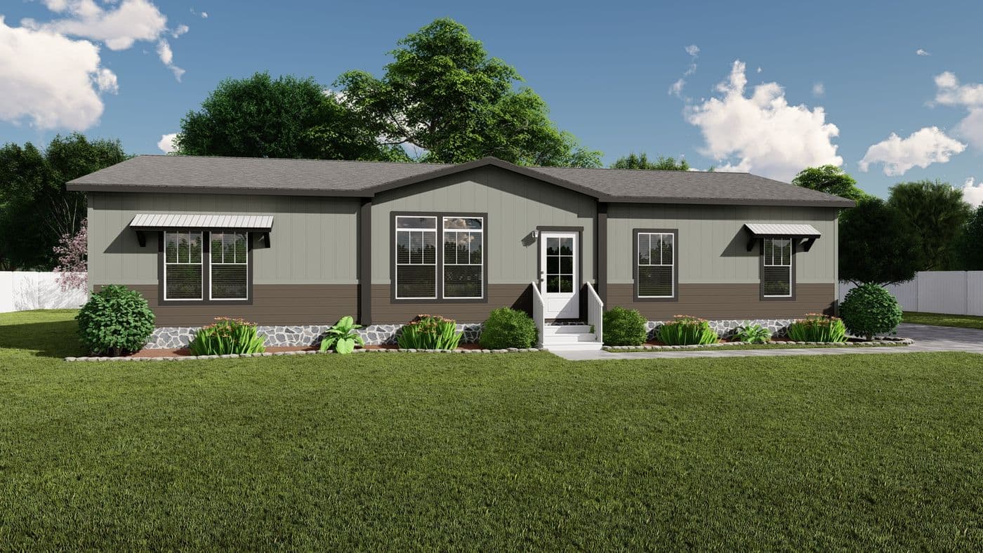 The EL CAPITAN Exterior. This Manufactured Mobile Home features 3 bedrooms and 2 baths.