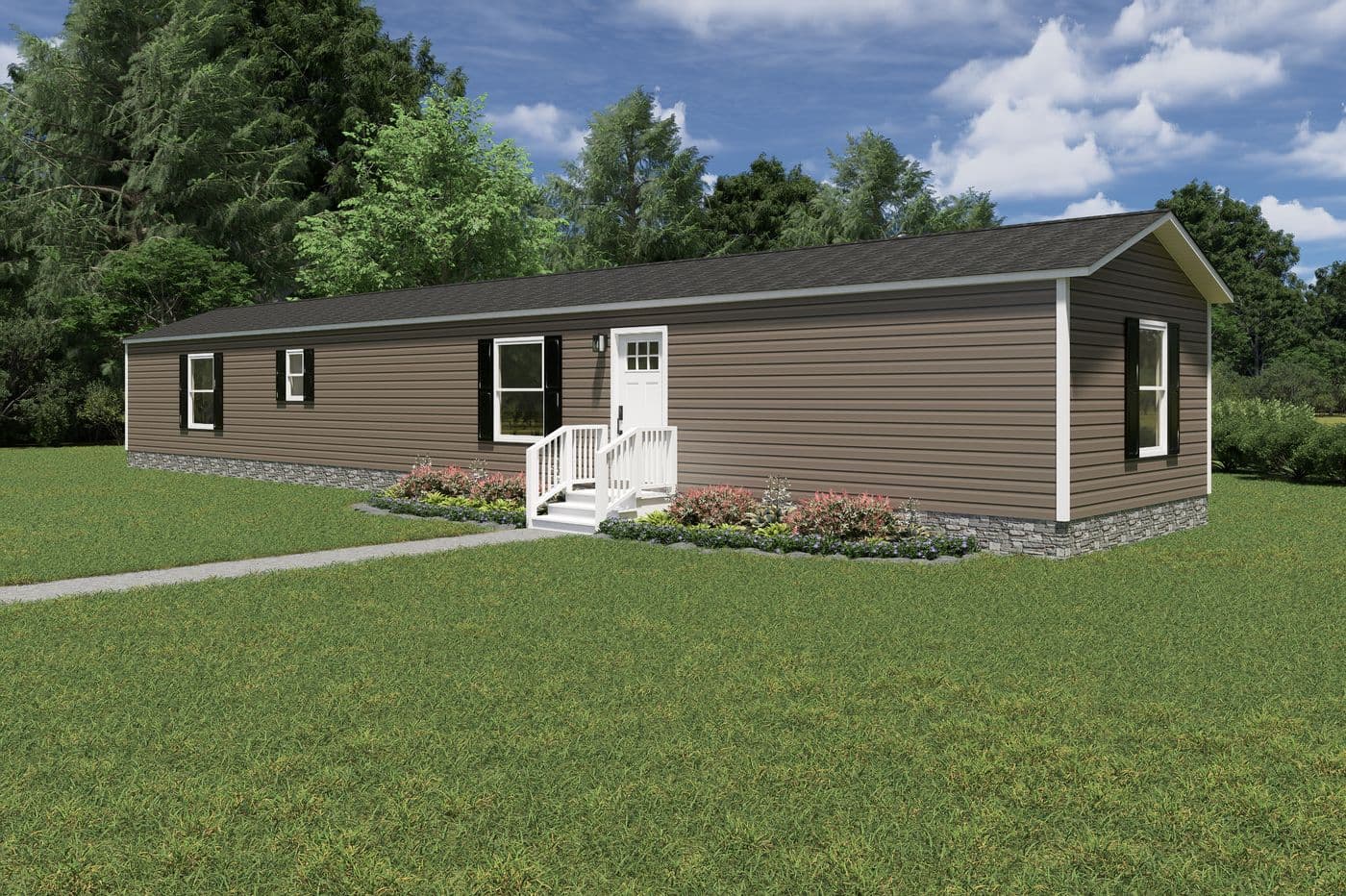 The MARINER Exterior. This Manufactured Mobile Home features 3 bedrooms and 2 baths.