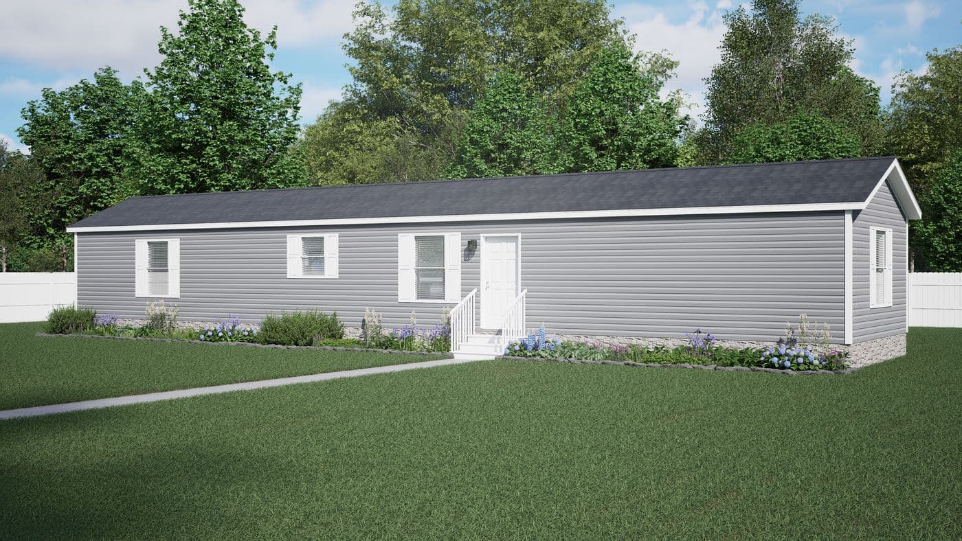 The 7216-CC01 CORNERSTONE 72 Exterior. This Manufactured Mobile Home features 3 bedrooms and 2 baths.