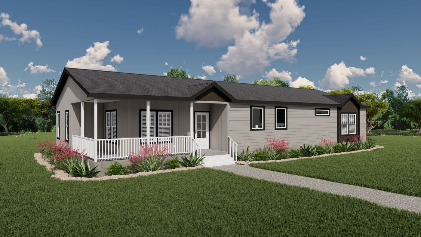 The THE DENALI Exterior. This Manufactured Mobile Home features 3 bedrooms and 2 baths.