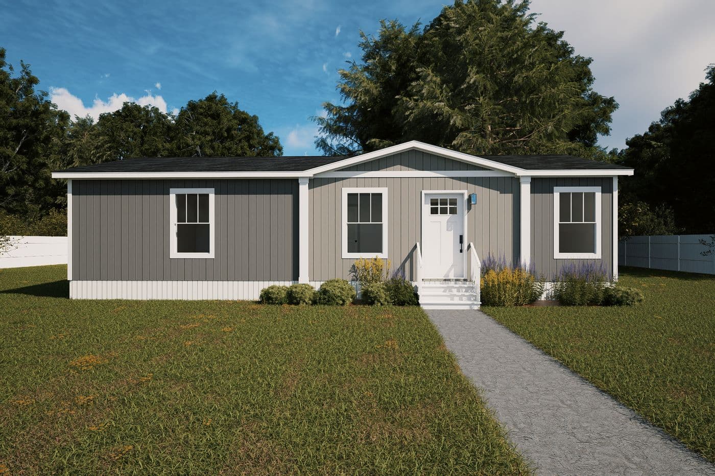 The MELODY Exterior. This Manufactured Mobile Home features 3 bedrooms and 2 baths.