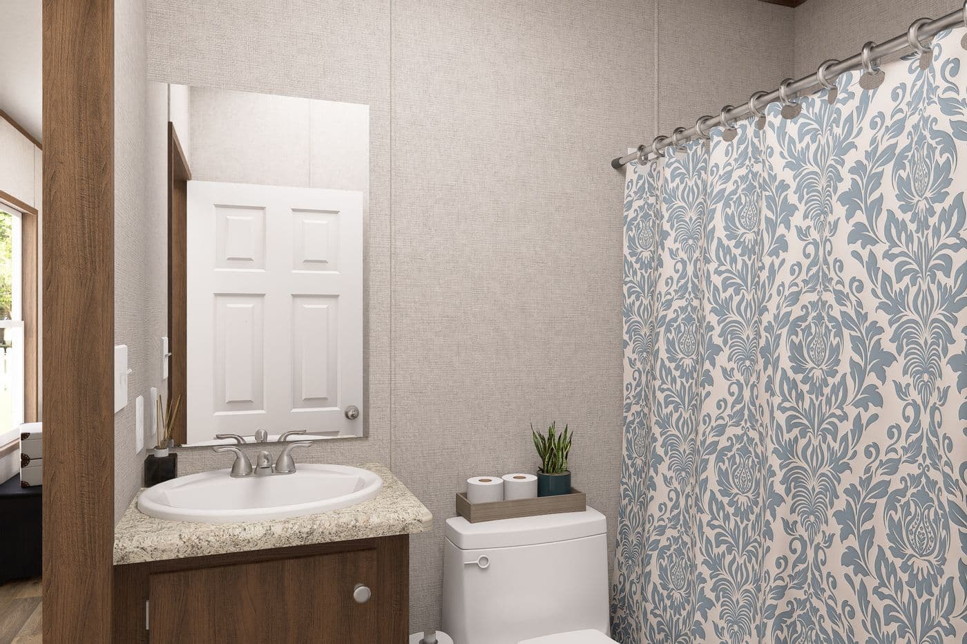 The DOGWOOD Exterior. This Manufactured Mobile Home features 2 bedrooms and 2 baths.