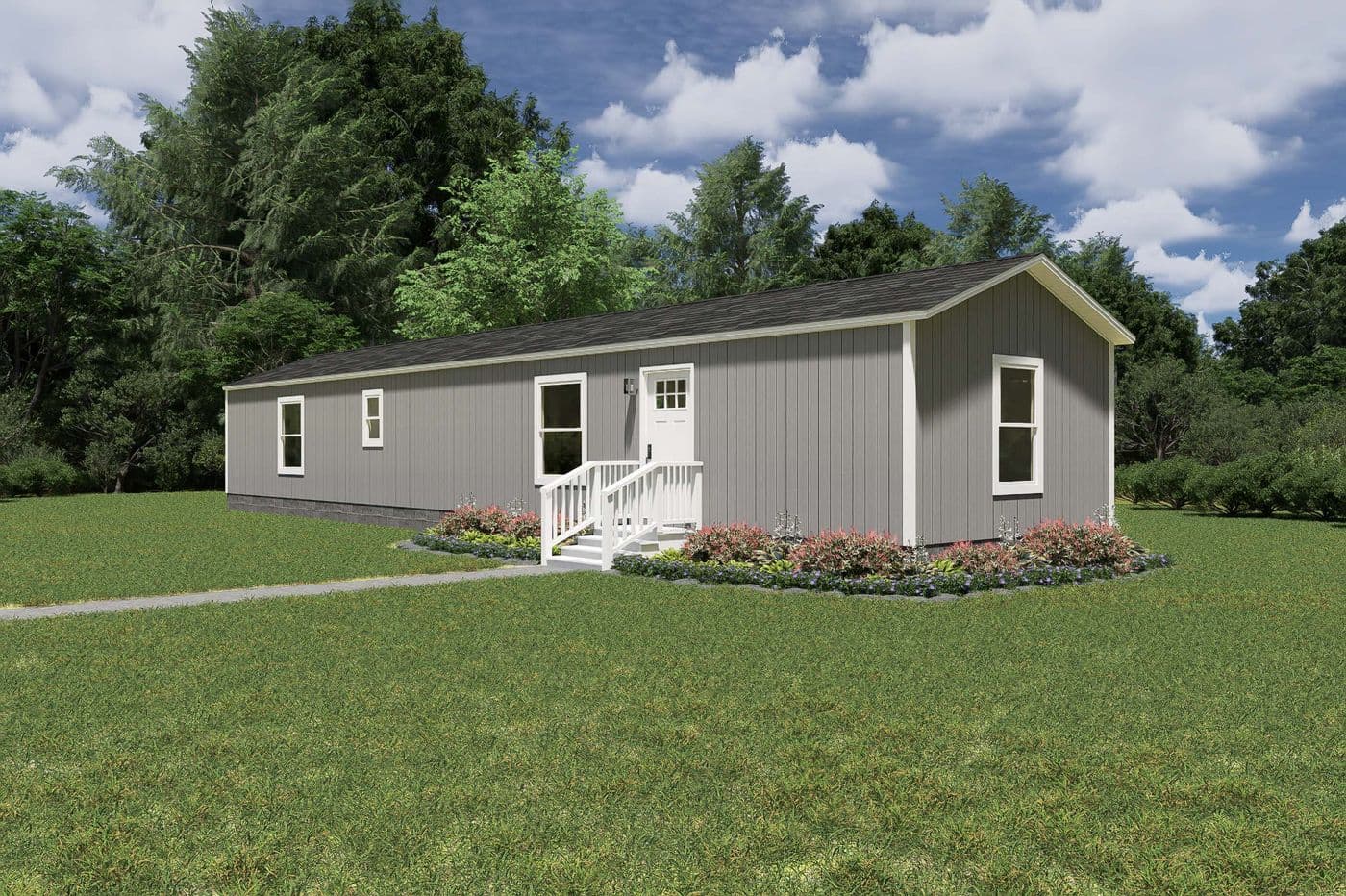 The TIDE Exterior. This Manufactured Mobile Home features 2 bedrooms and 2 baths.