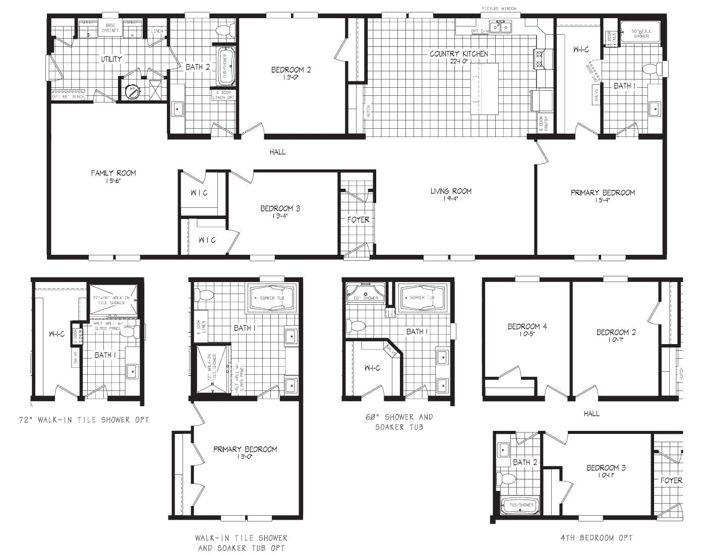 The LEGEND 17-1 Floor Plan. This Manufactured Mobile Home features 3 bedrooms and 2 baths.