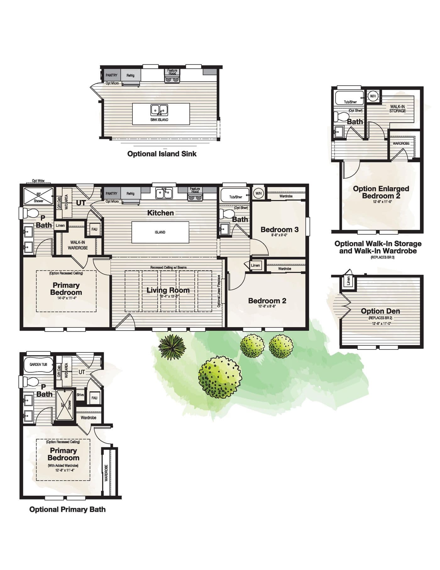 The CORONADO 2446A Floor Plan. This Manufactured Mobile Home features 3 bedrooms and 2 baths.