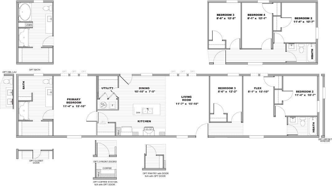 The COLOSSAL Floor Plan. This Manufactured Mobile Home features 3 bedrooms and 2 baths.
