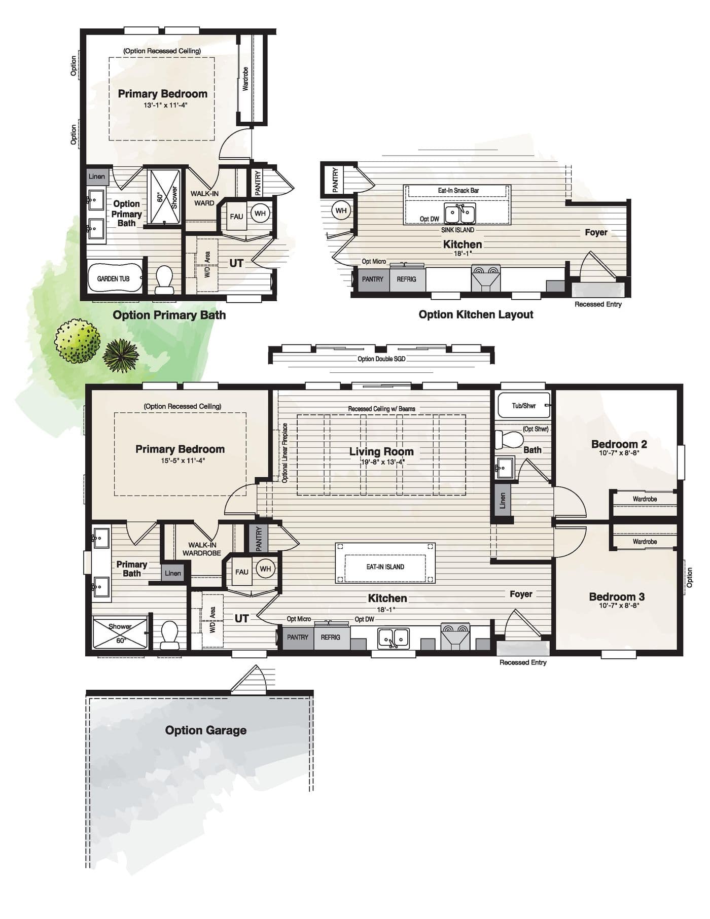 The CORONADO 2452G Floor Plan. This Manufactured Mobile Home features 3 bedrooms and 2 baths.