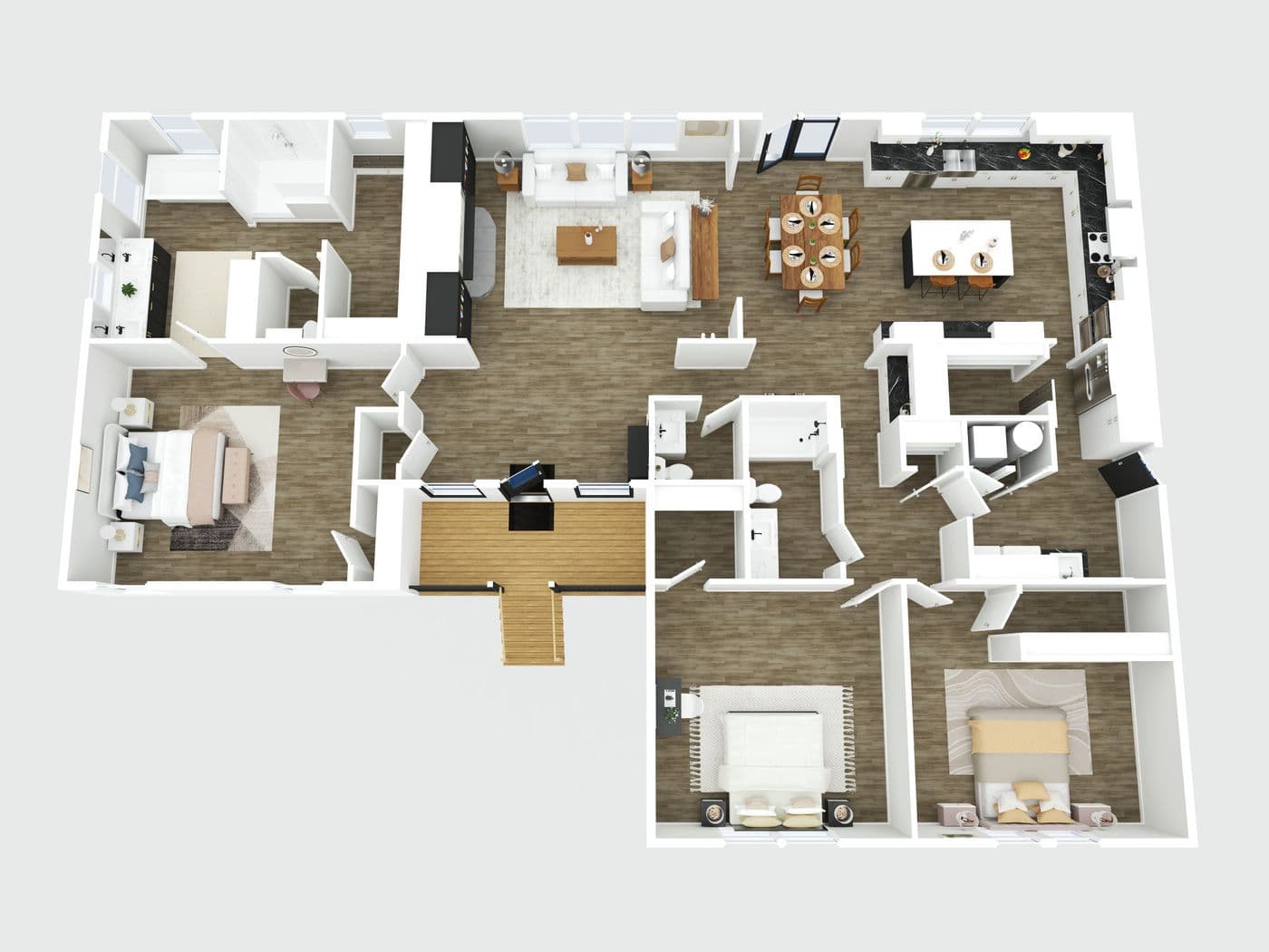 The THE SUMMIT Floor Plan. This Manufactured Mobile Home features 3 bedrooms and 2 baths.