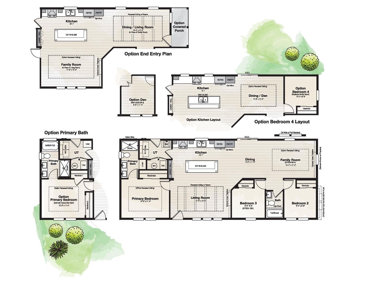 The CORONADO 2458C Floor Plan. This Manufactured Mobile Home features 3 bedrooms and 2 baths.