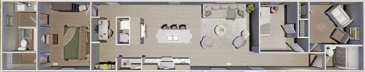 The MARINER Floor Plan. This Manufactured Mobile Home features 3 bedrooms and 2 baths.