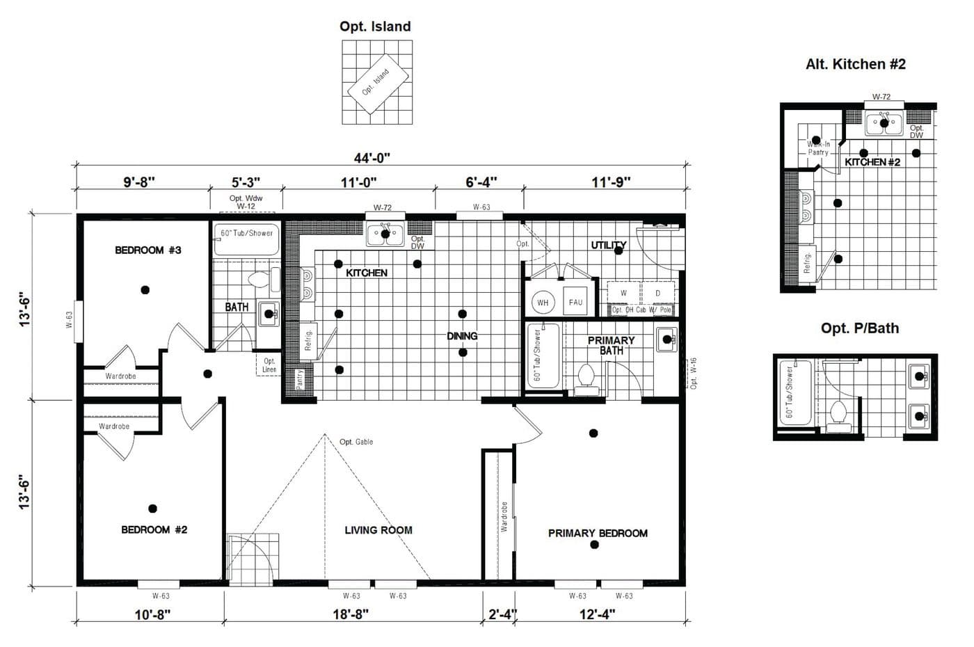 Floor plan for DRM443F 44' DREAM