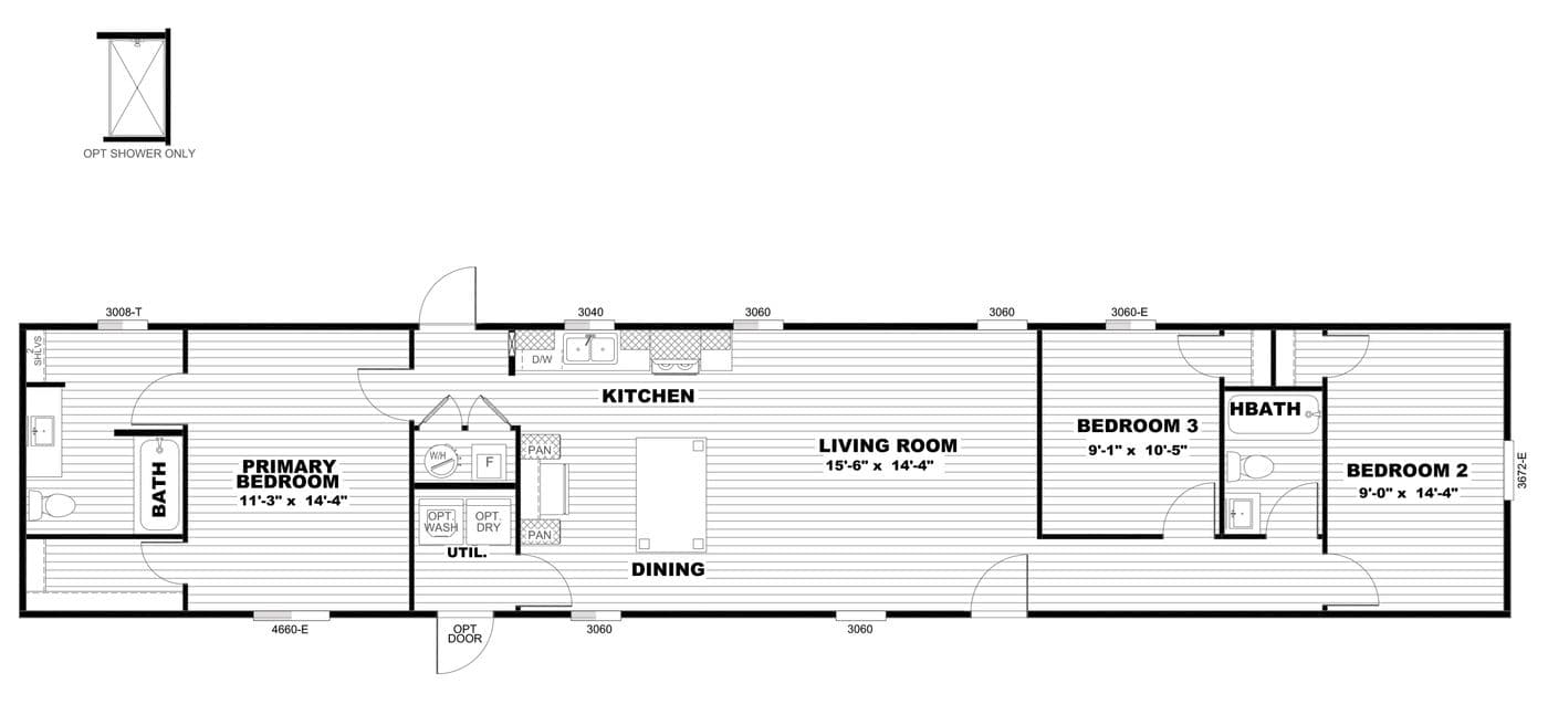 Floor plan for HOMESTEAD 16763A