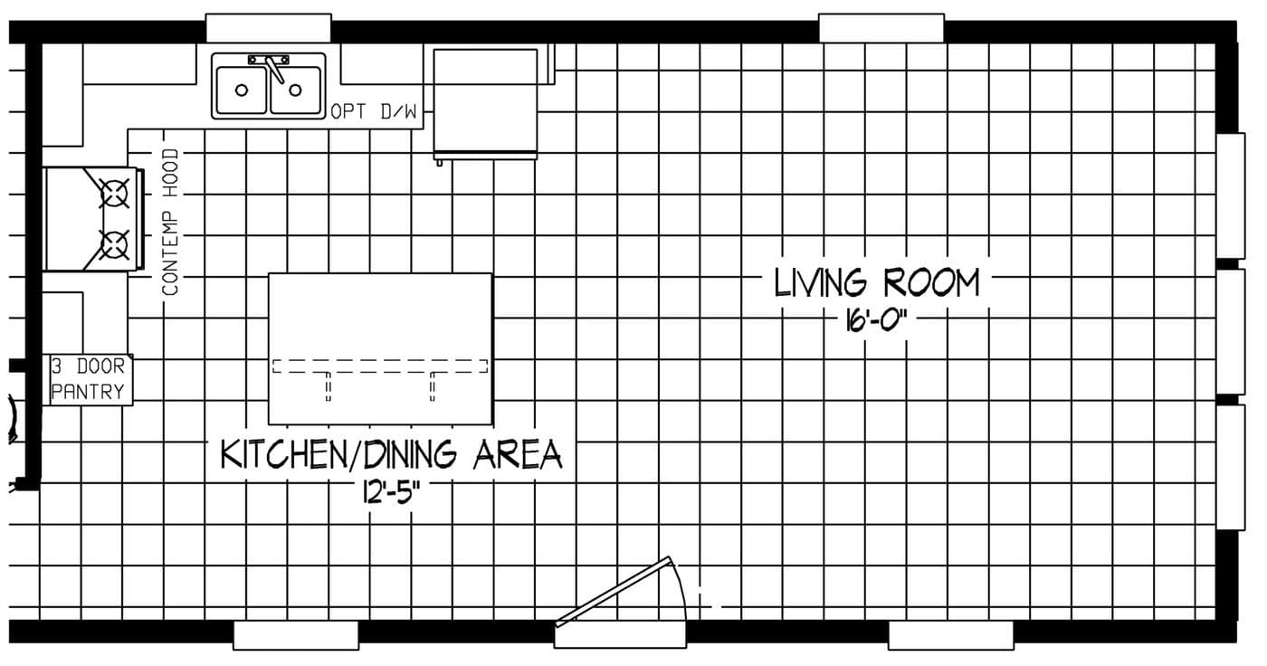 The RAMSEY 208-1 Floor Plan. This Manufactured Mobile Home features 3 bedrooms and 2 baths.