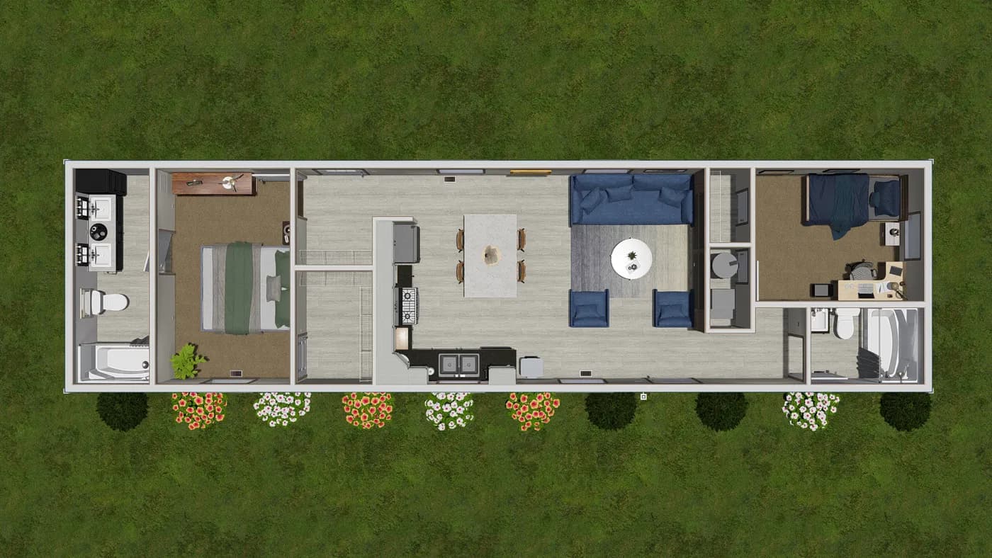 The 5616-4779 THE PULSE Floor Plan. This Manufactured Mobile Home features 2 bedrooms and 2 baths.