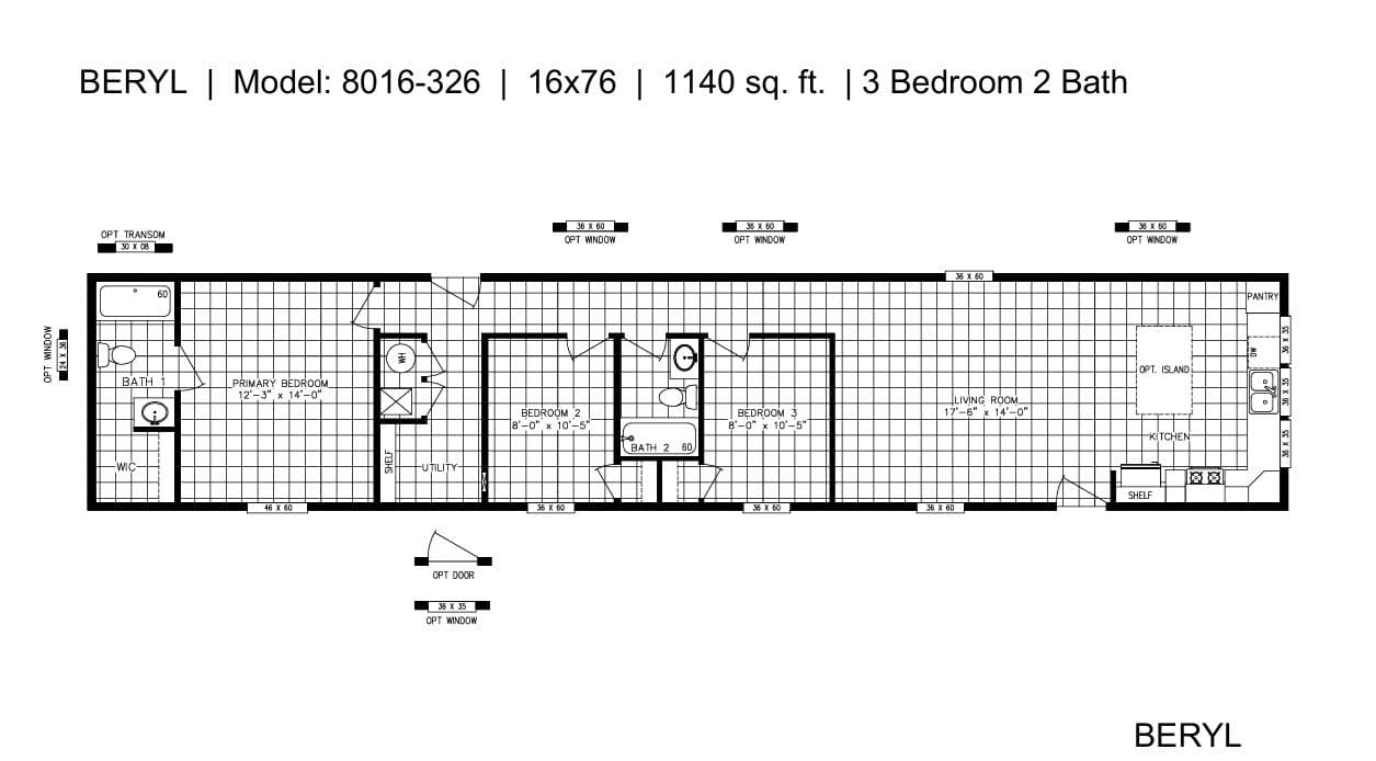 The BERYL Floor Plan Options.