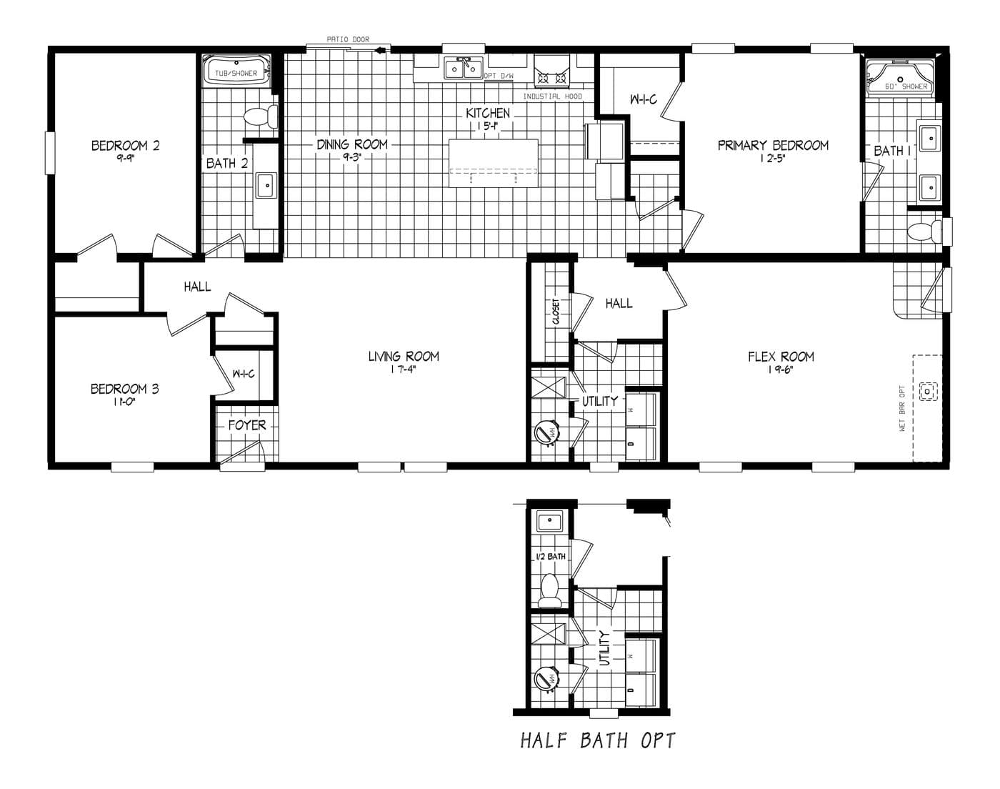 The 50TH ANNIVERSARY Floor Plan. This Manufactured Mobile Home features 3 bedrooms and 2 baths.