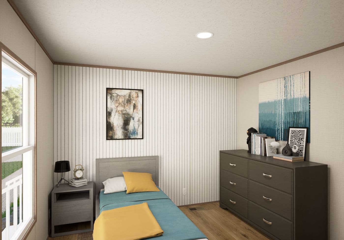 The GROVE Bedroom. This Manufactured Mobile Home features 3 bedrooms and 2 baths.