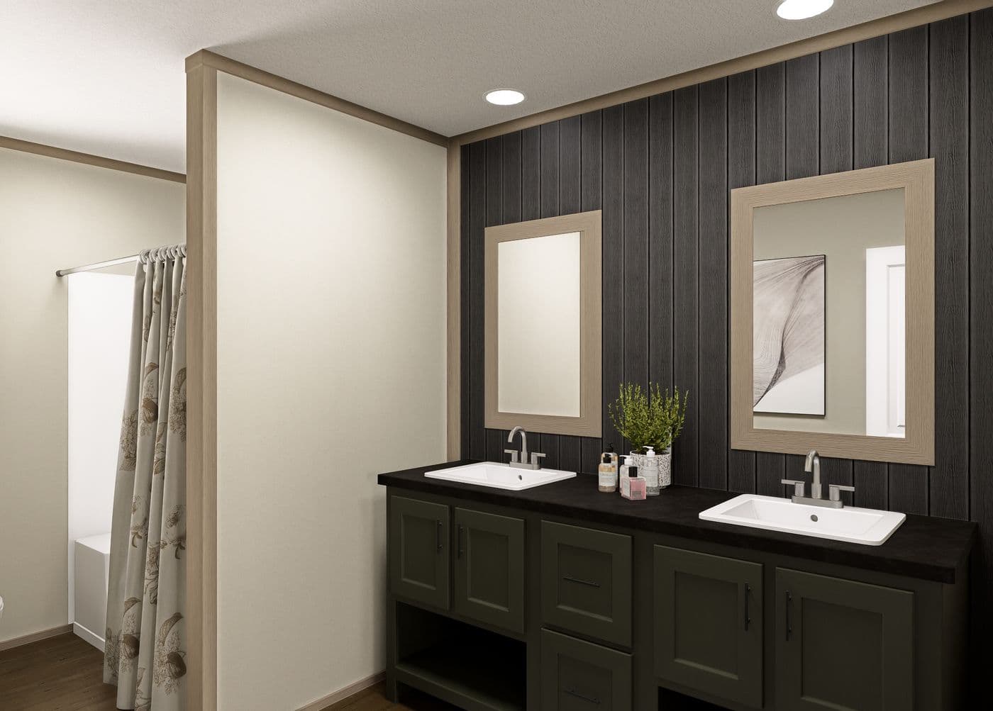 The COOK Primary Bathroom. This Manufactured Mobile Home features 3 bedrooms and 2 baths.