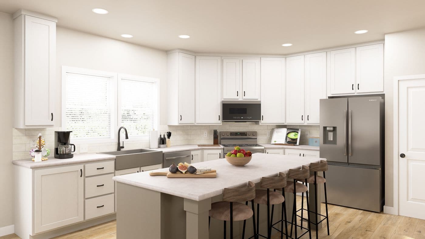 The ING764G WEEPING WILLOW      GW Kitchen. This Manufactured Mobile Home features 4 bedrooms and 2 baths.