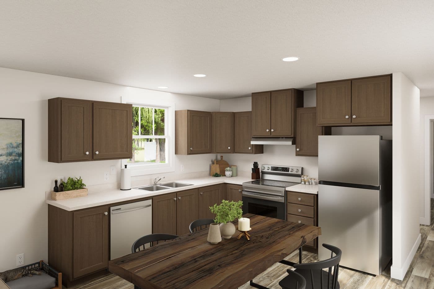 The 6016-SW021 Kitchen. This Manufactured Mobile Home features 2 bedrooms and 2 baths.