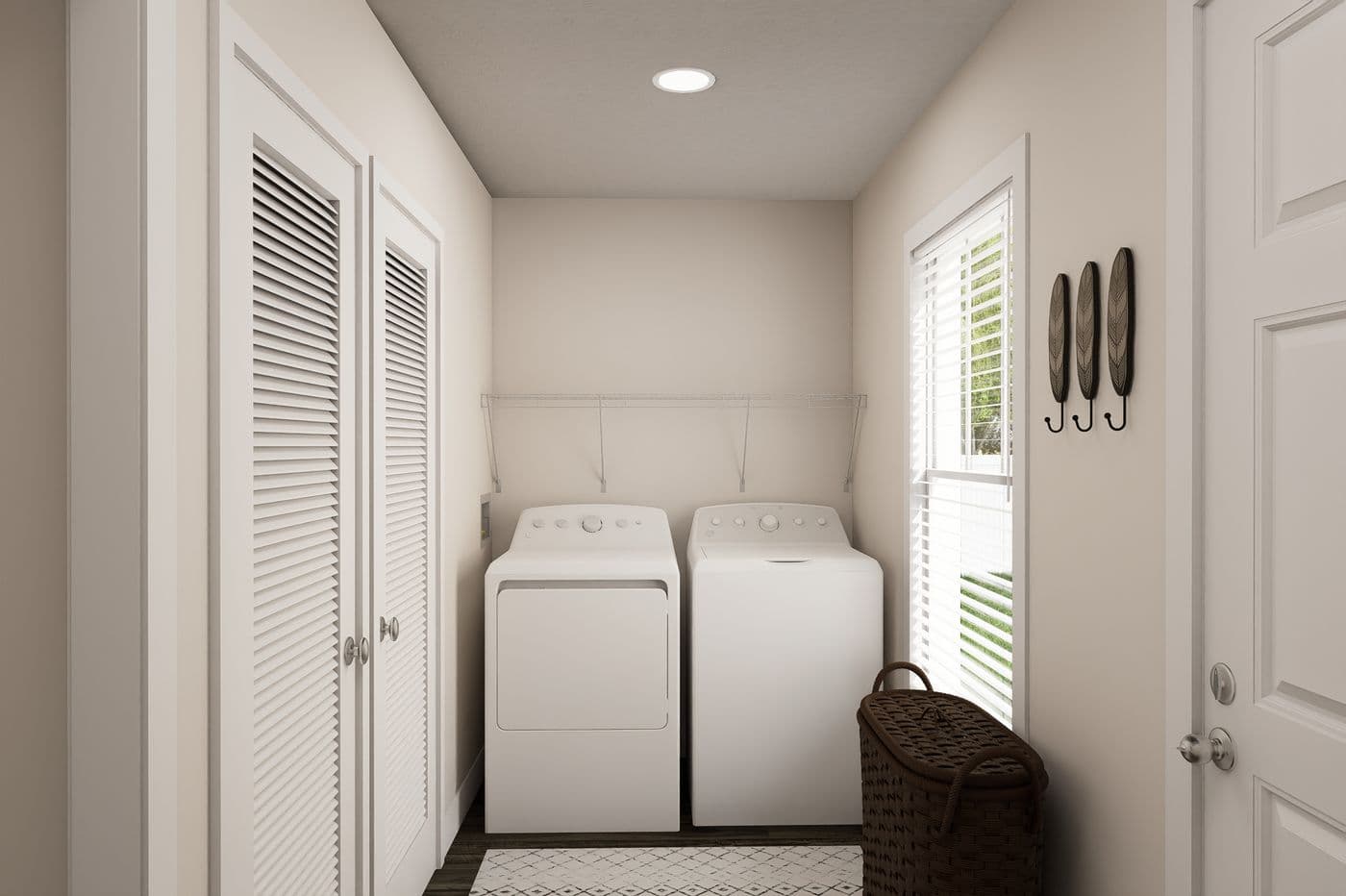 The 6028-MS067-3 HUNTINGTON Utility Room. This Manufactured Mobile Home features 4 bedrooms and 2 baths.