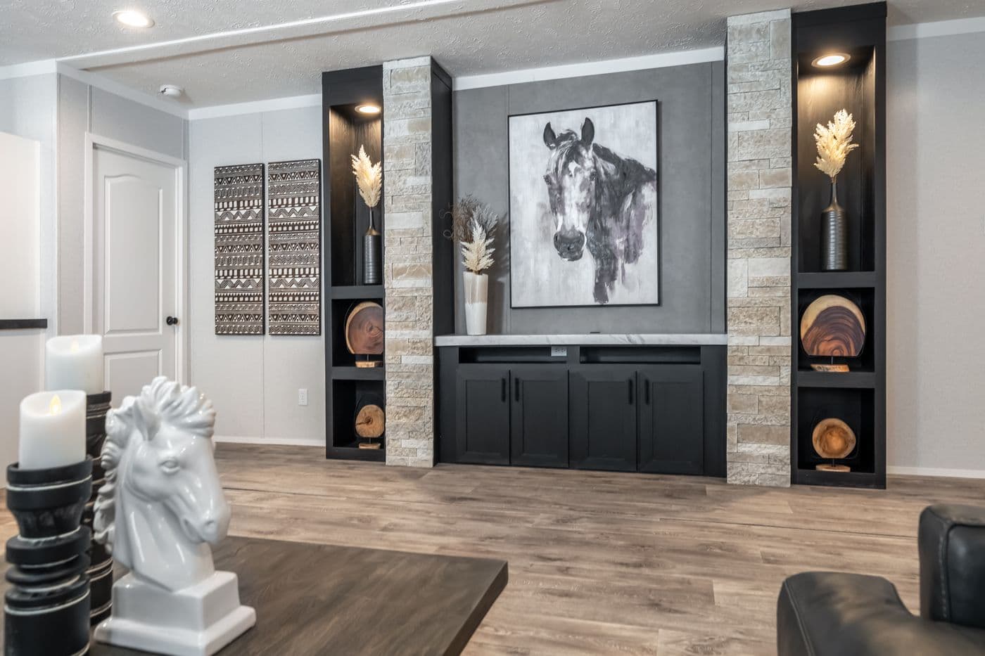 The THE FUSION 3260 Living Room. This Manufactured Mobile Home features 3 bedrooms and 2 baths.
