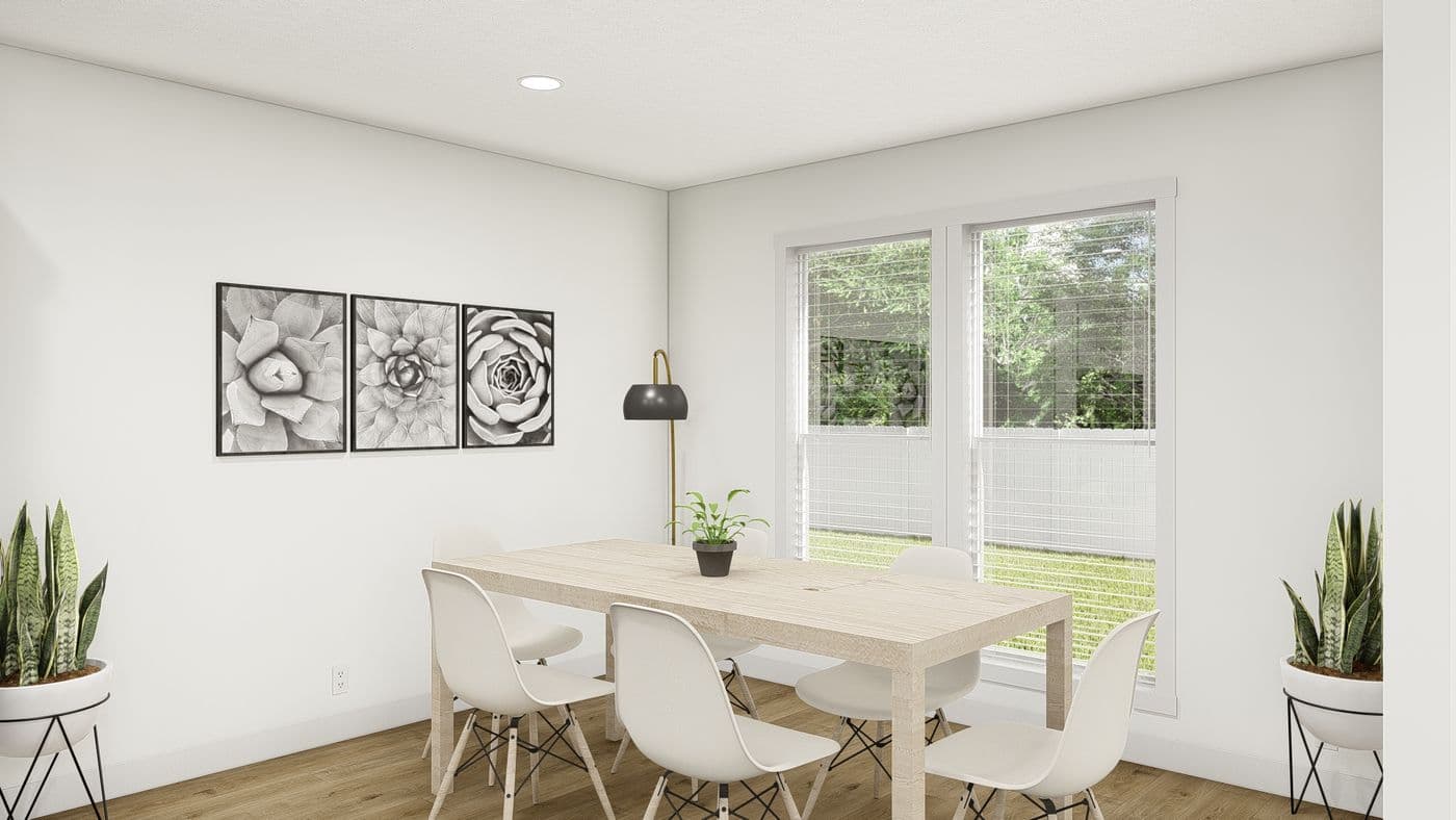The HRR 2856-3E          LIGHTFOOT Dining Area. This Manufactured Mobile Home features 3 bedrooms and 2 baths.