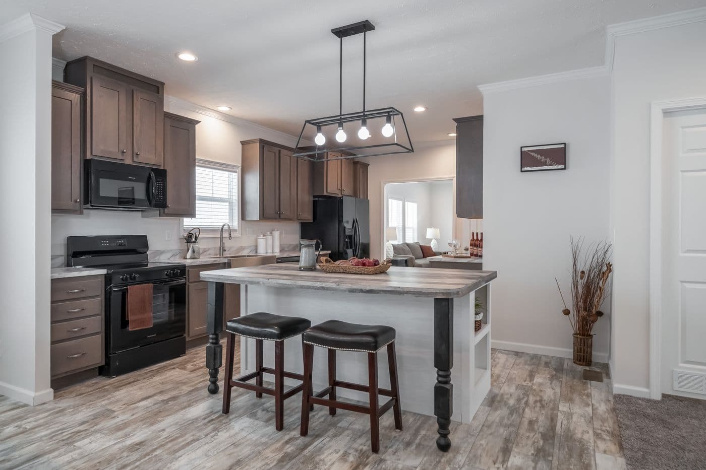 The 4872 ENTERPRISE 32X76 MODULAR Kitchen. This Modular Home features 4 bedrooms and 2 baths.