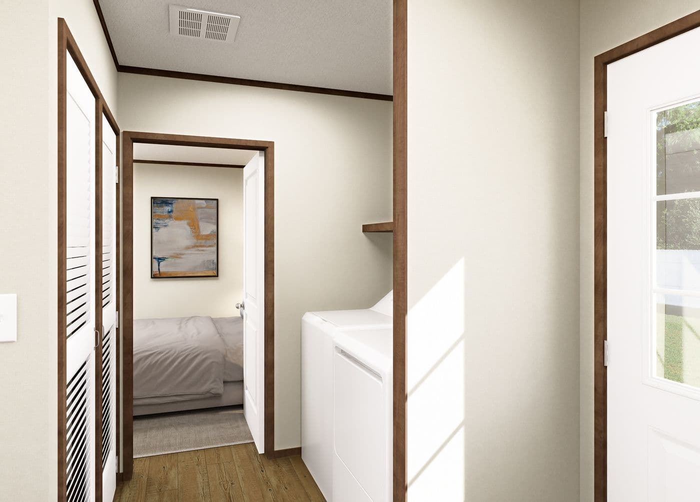 The HUDSON Utility Room. This Manufactured Mobile Home features 3 bedrooms and 2 baths.