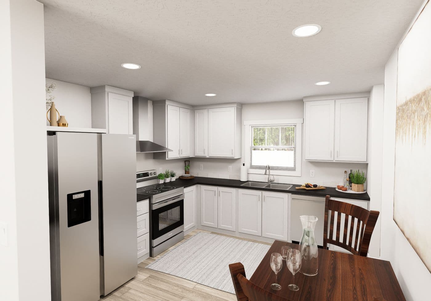 The RIGHT CHOICE 108 Kitchen. This Manufactured Mobile Home features 3 bedrooms and 2 baths.