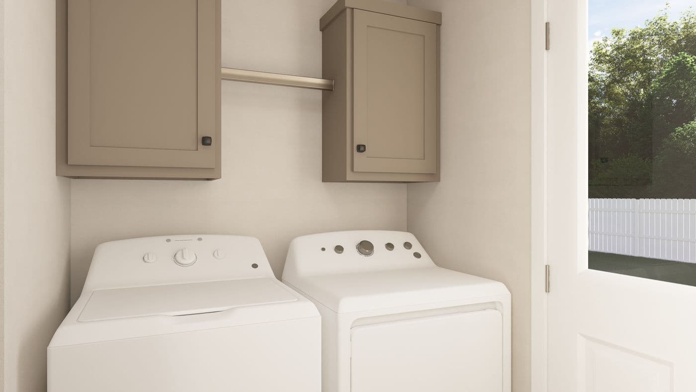 The DRM682F 68'              DREAM Utility Room. This Manufactured Mobile Home features 4 bedrooms and 2 baths.