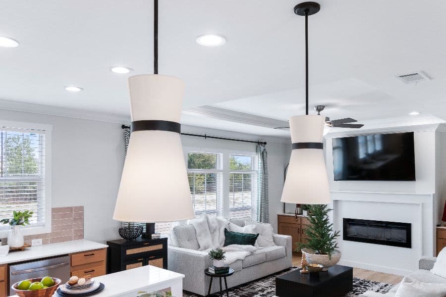 The THE ARCHIBALD Living Room. This Manufactured Mobile Home features 4 bedrooms and 2 baths.