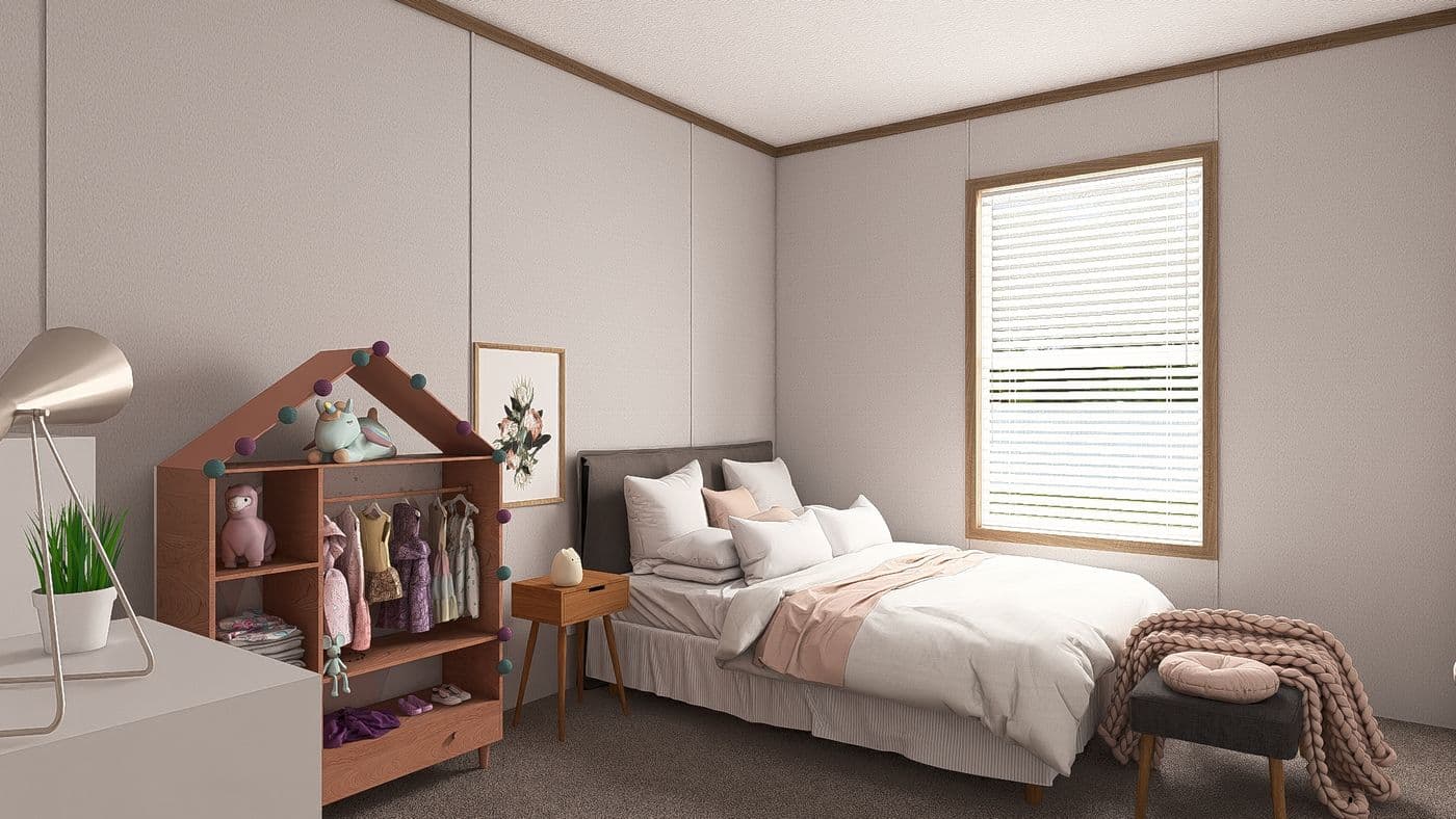 The THE RESERVE 52 Bedroom. This Manufactured Mobile Home features 3 bedrooms and 2 baths.
