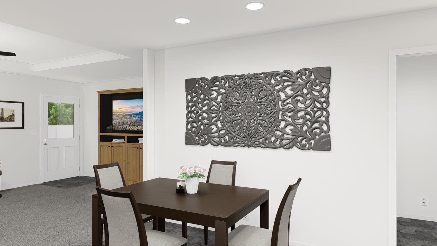 The ING382F REDWOOD II          GW Dining Area. This Manufactured Mobile Home features 2 bedrooms and 2 baths.
