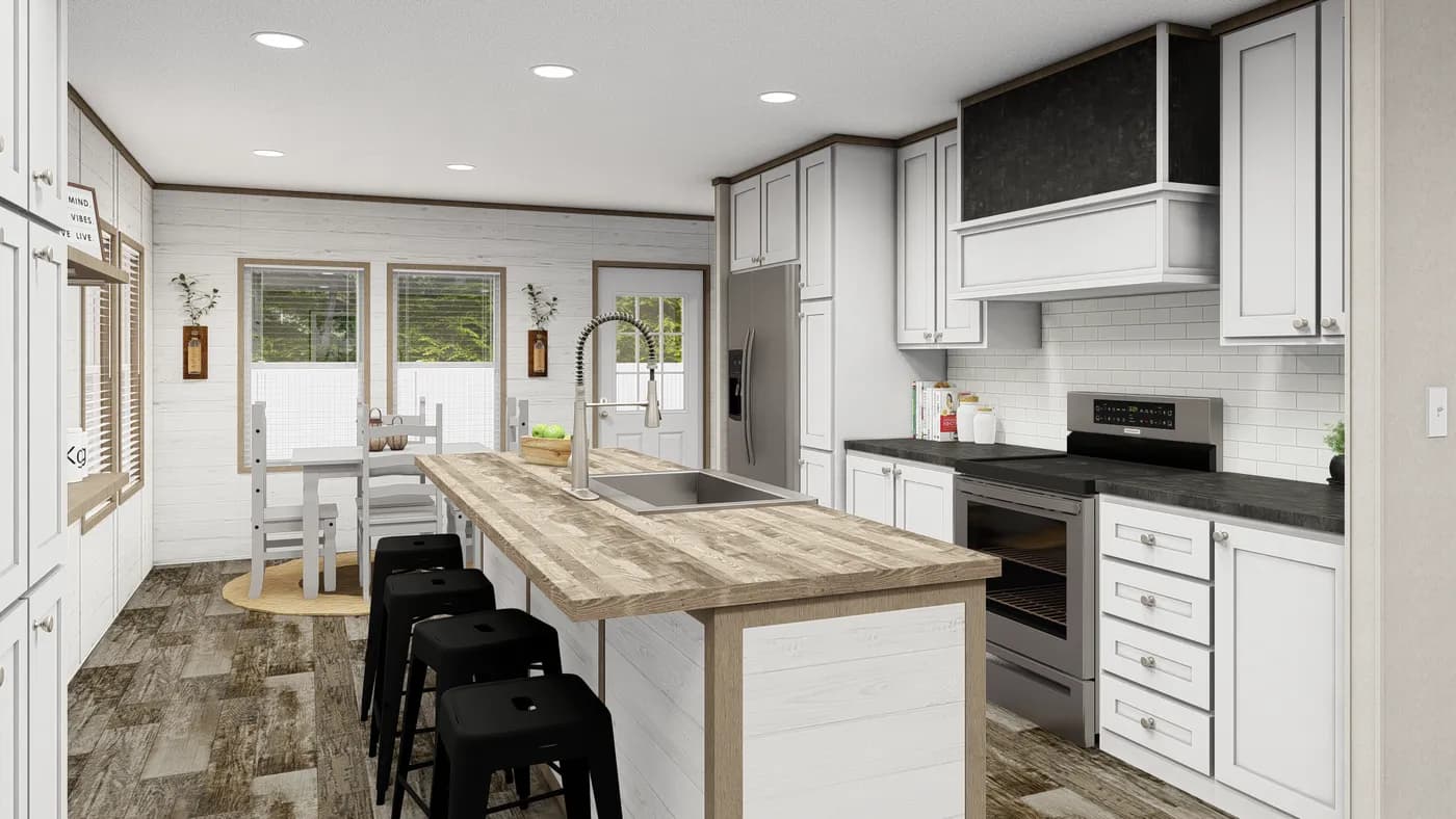 The THE SOUTHERN FARMHOUSE Kitchen. This Manufactured Mobile Home features 3 bedrooms and 2 baths.
