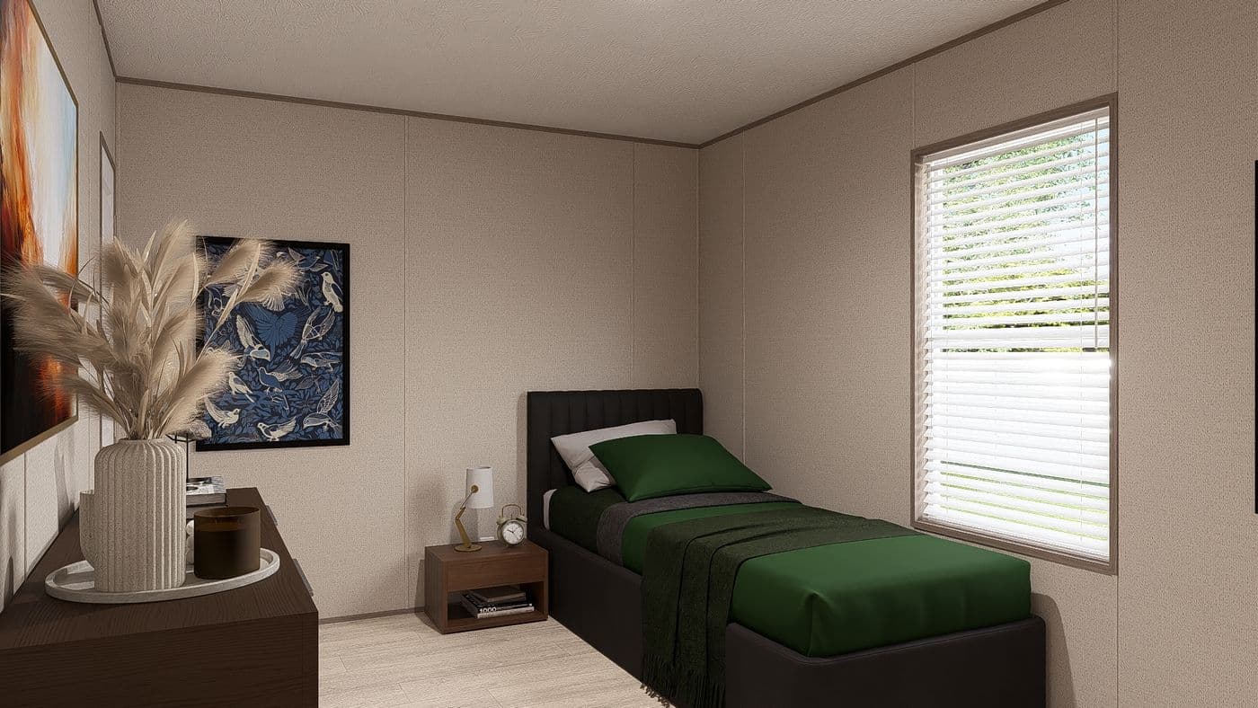 The BLAZER 56 B Bedroom. This Manufactured Mobile Home features 2 bedrooms and 2 baths.