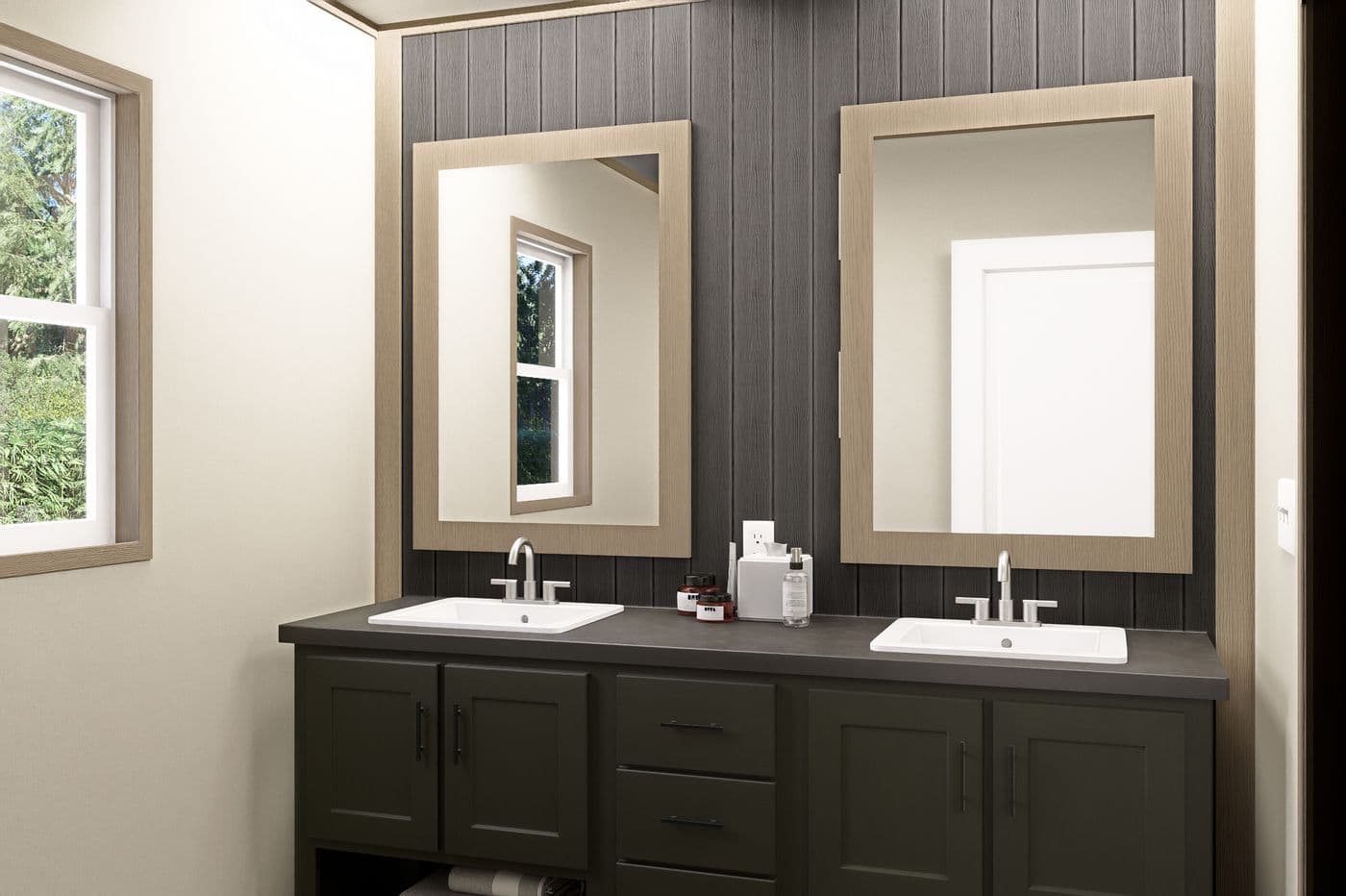 The MARINER Primary Bathroom. This Manufactured Mobile Home features 3 bedrooms and 2 baths.