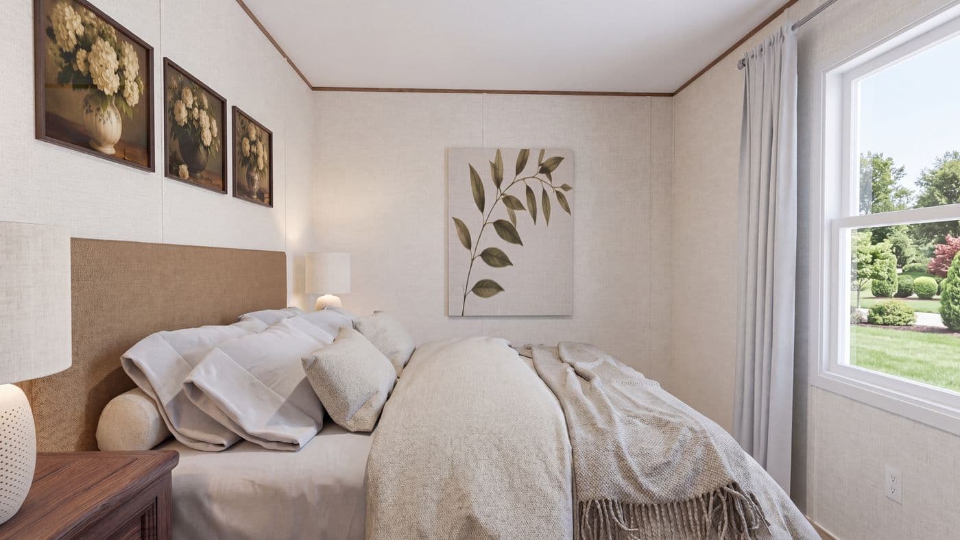 The CYPRESS Guest Bedroom. This Manufactured Mobile Home features 4 bedrooms and 2 baths.