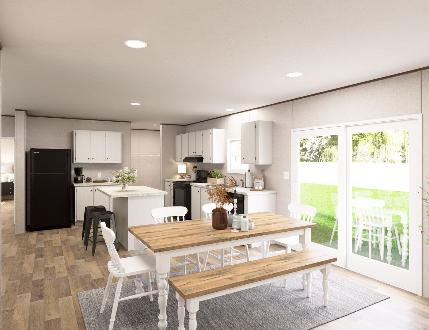 The SYCAMORE Dining Area. This Manufactured Mobile Home features 4 bedrooms and 2 baths.