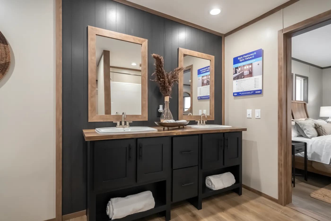 The SEVIER Primary Bathroom. This Manufactured Mobile Home features 4 bedrooms and 3 baths.