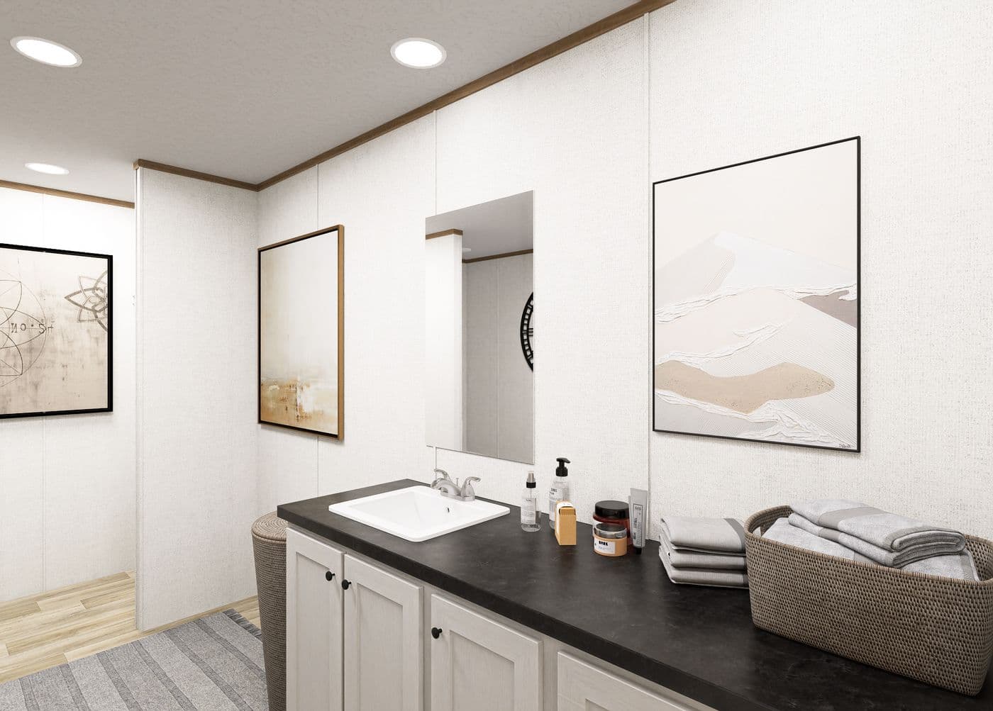 The HARBOR Primary Bathroom. This Manufactured Mobile Home features 3 bedrooms and 2 baths.