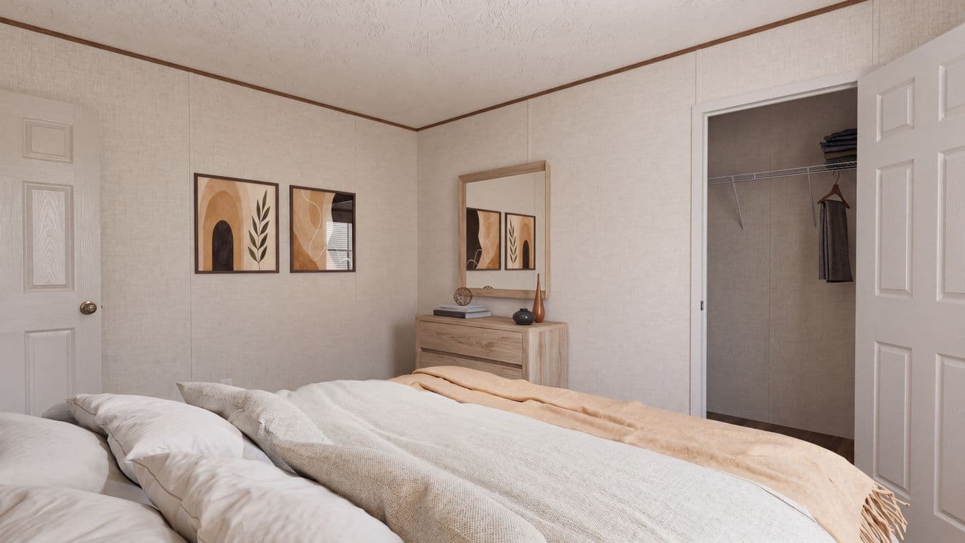 The SYCAMORE Bedroom. This Manufactured Mobile Home features 4 bedrooms and 2 baths.