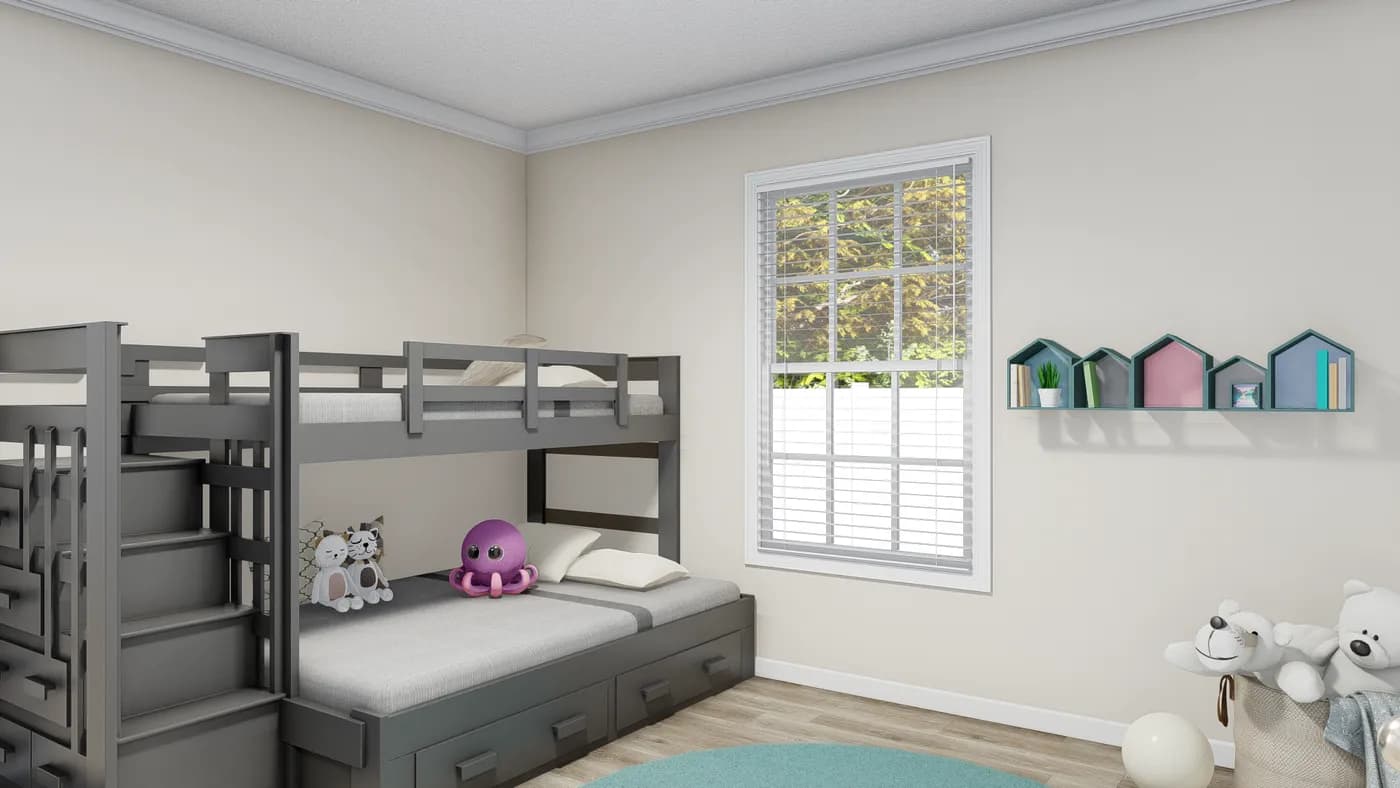 The PALMETTO 6101 Bedroom. This Manufactured Mobile Home features 4 bedrooms and 2.5 baths.