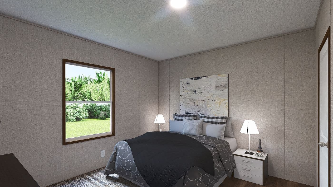 The REDWOOD Bedroom. This Manufactured Mobile Home features 5 bedrooms and 3 baths.