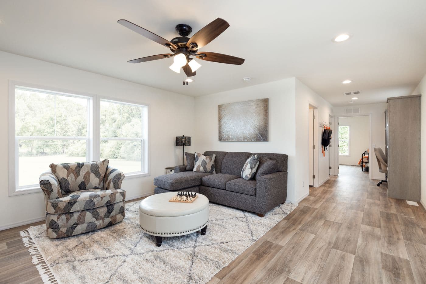The RAMSEY 216-2 Living Room. This Manufactured Mobile Home features 3 bedrooms and 2 baths.
