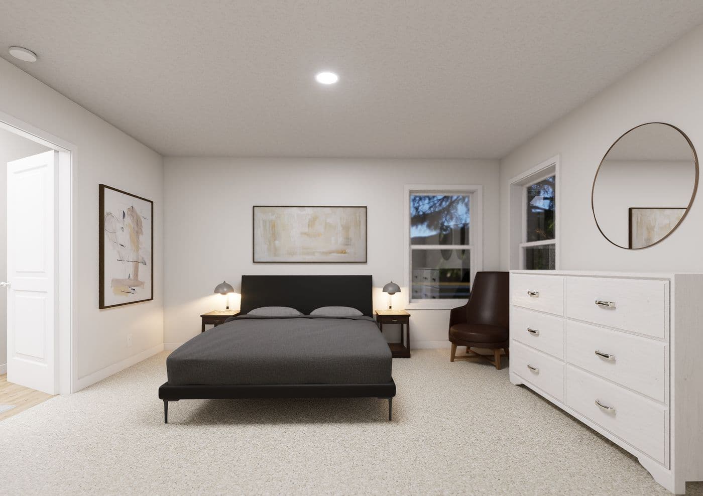 The 5037 IMAGINE Primary Bedroom. This Manufactured Mobile Home features 3 bedrooms and 2 baths.