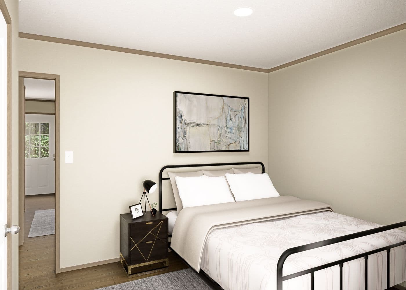 The COOK Bedroom. This Manufactured Mobile Home features 3 bedrooms and 2 baths.