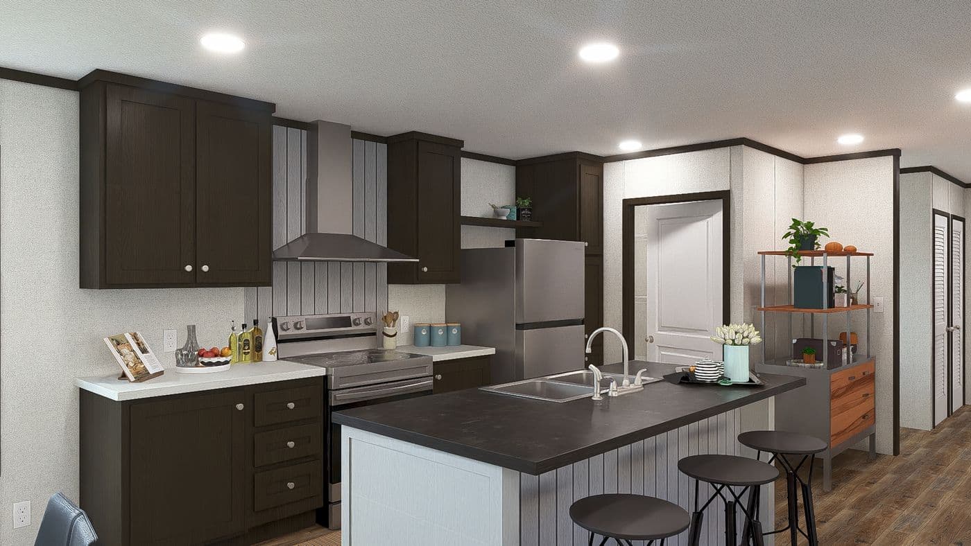 The IMPACT Kitchen. This Manufactured Mobile Home features 4 bedrooms and 2 baths.