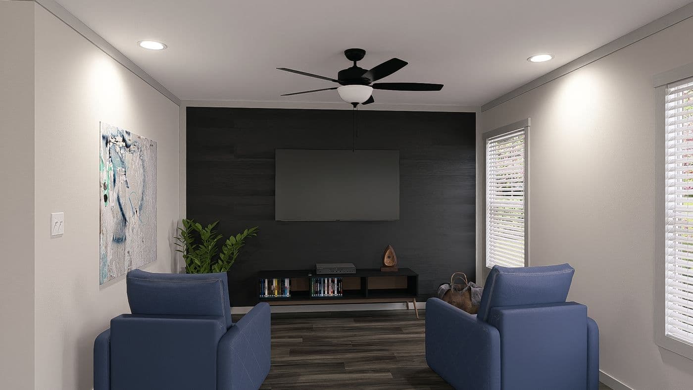 The FARM 3 FLEX DEN Living Room. This Manufactured Mobile Home features 3 bedrooms and 2 baths.